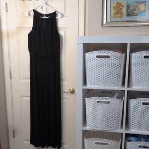 White House Black Market White Black Wide Leg Jumpsuit, Size Large